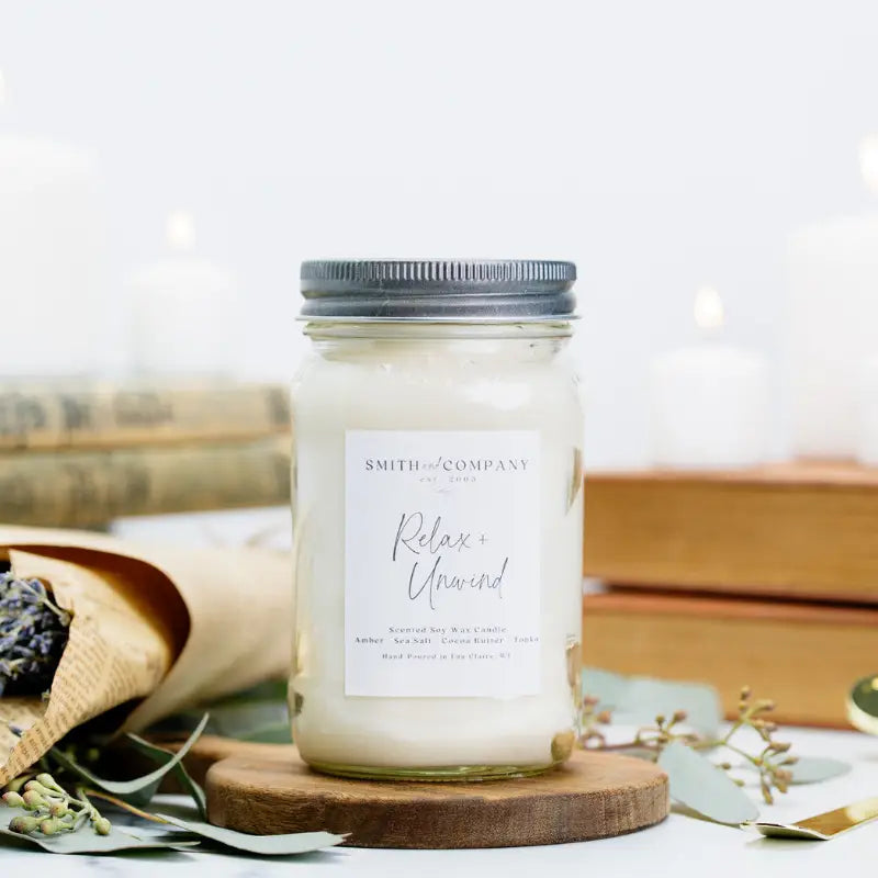 Relax & Unwind | Mason Jar Candle