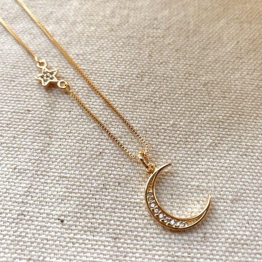 Moon and Star Necklace