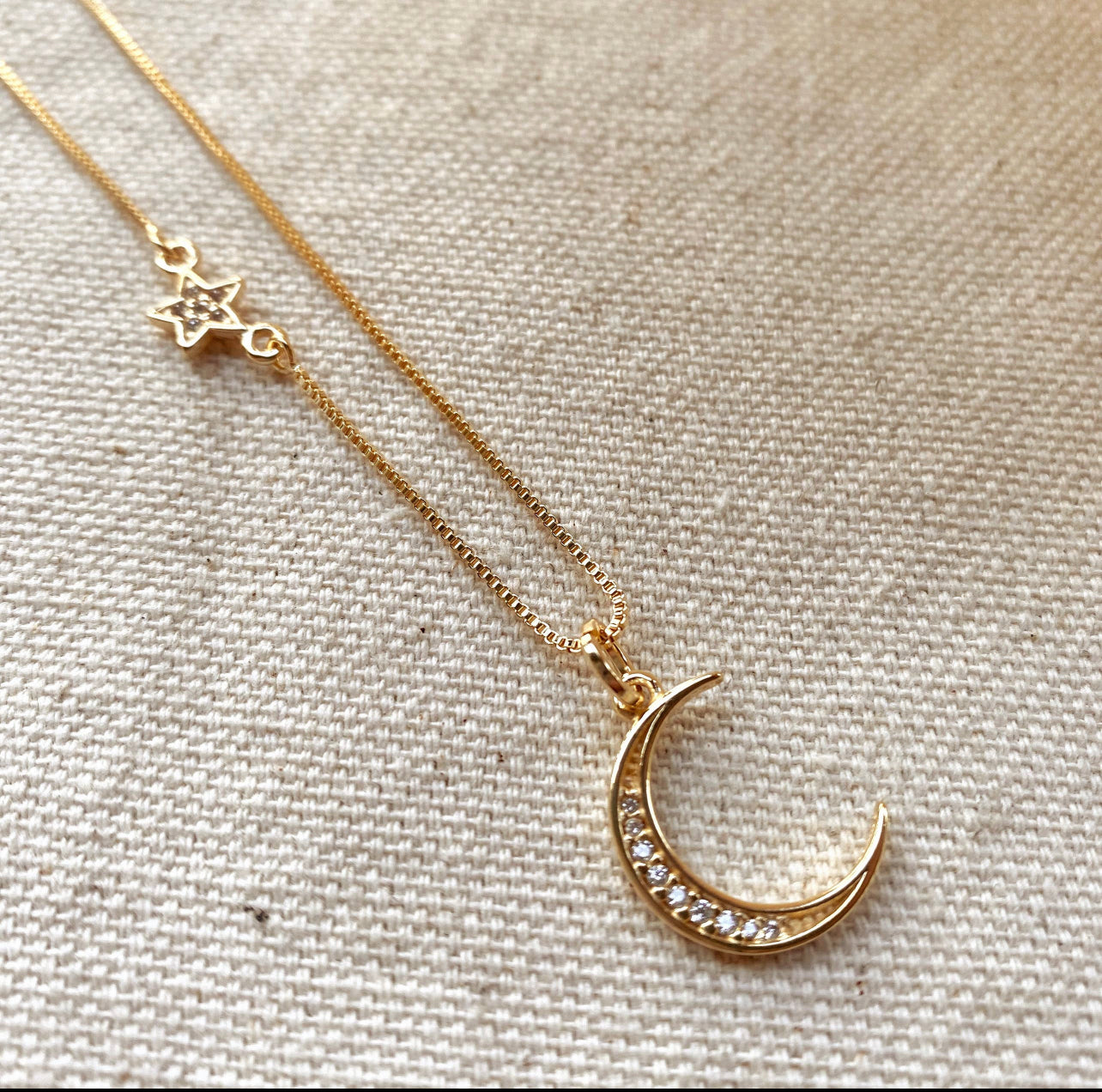 Moon and Star Necklace